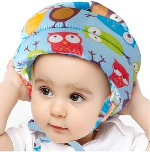 MARQUEONN Baby Owl Print Colour Safety Helmat Baby Star Head Protector Adjustable Size Baby Learn to Walk Or Run Soft Helmet Safety Cap