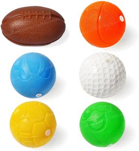 Shyam Creation Pack of 6 Colorful Squeeze chuchu Balls Bath Toys for kids Rattle