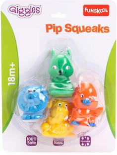 FUNSKOOL Pip Squeaks Animal Squeakers, Stimulates Senses, Natural squeaking sound Rattle