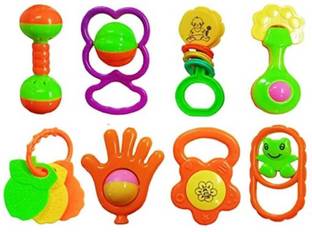 टूबी टॉयज़ RATTLE SET FANCY BAG 7 PCS Rattle (Multicolor) रैटल
