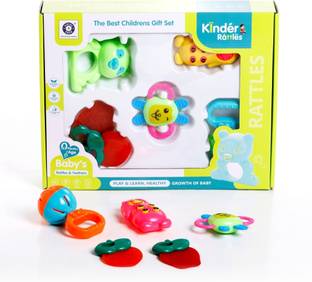 Aditi Toys 6 PCS Baby Toys 0-3-6-12-18 Months Baby Teething Newborn Toy Baby Boy Girl Rattle