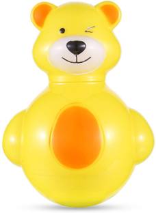 zokato Teddy Roly Poly Push and Shake Wobbling Bell Sounds Musical Rattle