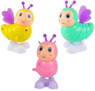 wesoulgifts 2 Pcs Jumping Bee Bird Wind Up Toy Key Operated Crawling Walking Cute Rattle Toy Rattle