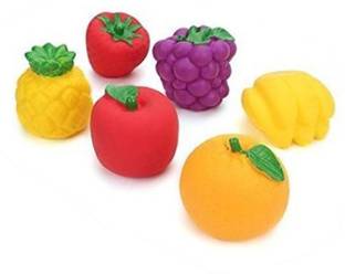 Khatushyam Fruit set 6 piss chu chu baby toys multicolour Rattle