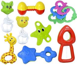 GODEX Set of 5 Pcs with Various Exciting Toys for New Borns & Infants Rattle