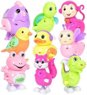 Chigy Wooh 3 Pcs Jumping Bird Wind Up Toys Key Operated Colorful Bird Toys for Kids Rattle