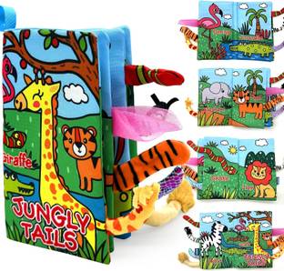 KolorFish Baby Fabric Book, Baby Book Toy Months 0 3 6 12 Months, (Jungly Animals) Rattle