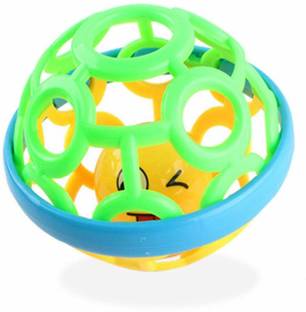 Quasar Soft Rattle Ball - Colorful Soft Ball Rattle Toy for Baby, Bath Toy Safe Non-Toxic, Attractive Rattle for New Born Baby, Creative Learn with Fun Children Toddler Toy, Best for Baby First Toys  - 3 inch