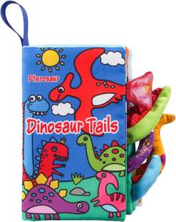 KolorFish Baby Fabric Book Learning Toy Months 0 3 6 12 Months,Sensory Soft 3D (Dinosaur) Rattle
