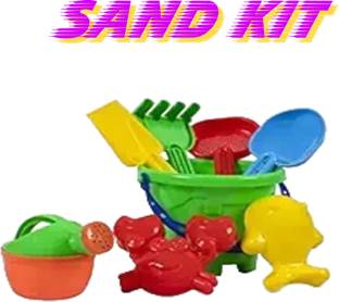 RAGVEE Beach Toys Set For Kids, Indian Made Comfort Material Sandpit Bucket Rattle
