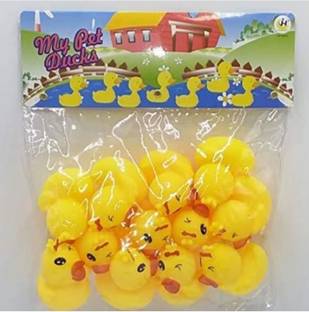 Khatushyam Baby bath toys chu chu cractor toys single duck 12 piss duck set multicolour Rattle
