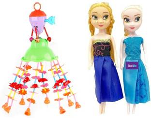 M S.Toys Merry go Round for Infants.Toy (Jhoomer) Soothing Sound Two Cute Doll Toys. Rattle