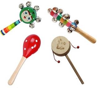 Little Mind Wooden Sound Making Rattle Set Combo Pack For Kids (6 To 12 Month) Rattle