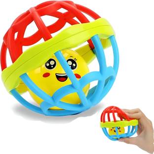 toddlers buddy Colorful Attractive Rubber,Shake Grab Rattal Soothing Teether NewBorn Infant Rattle
