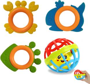 toddlers buddy colorful born baby rattel combo set of 4 toys for kid Rattle