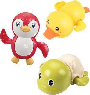 ZUNBELLA 3pcs Cute Swimming Bath Tub Water Toy Wind Up Key Operated Toy For Kids Rattle