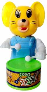 ROSEFAIR Key-Operated Cute Drummer Toy with Drumming Dancing for Kids Baby Rattle Toy Rattle