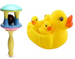 M S.Toys Chu Chu Sound Soft Non-Toxic Toddler Baby Bath Toys- Animal Shape Toy Rattle