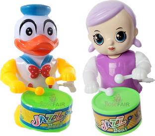 ROSEFAIR Key-Operated Cute Drummer Toy for Toddler toys Rattle