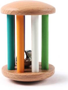 Intellibaby Premium Wooden Rolling Bell Rattle