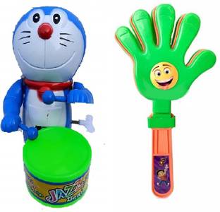 M S.Toys Key Operated Cute Drummer Toy with Children Clap Clap Muiacal Toys Rattle