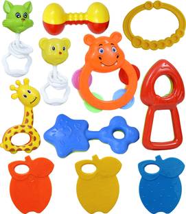 Learn With Fun Set of 8 Pcs with Various Exciting Toys for New Borns & Infants Rattle