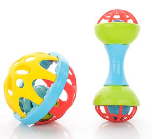Dorytoys Soft Ball and Dumbbell Combo Rattle Toy for Baby Rattle