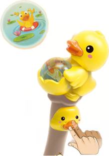 Globular Cute Duck Projector Stick with Music Educational Toy Rattle