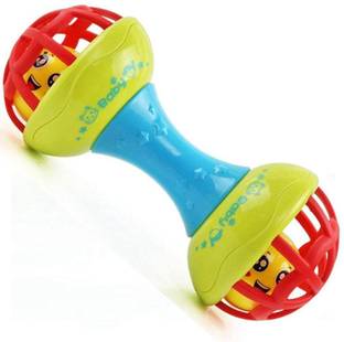 shreenik Premium quality Colorful Dumbbell Rattle, Made in Safe Non-Toxic_1 pis Rattle