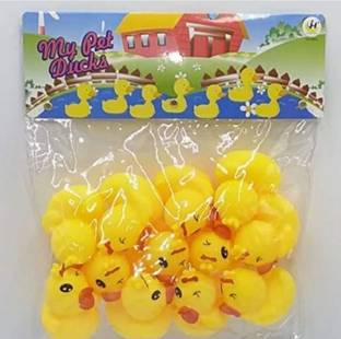 Khatushyam Duck bath toys baby toys chuchu yellow swiming toys 12 piss set Rattle