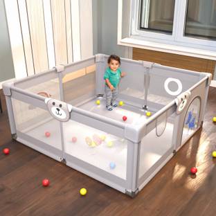 baybee Foldable Kids Activity Playard Playpen for Babies with Safety Lock & Suction Cup Safety Gate