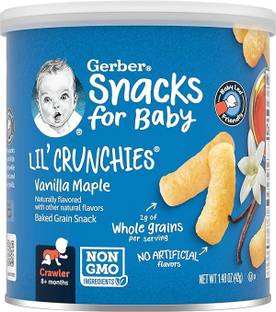 GERBER Snacks for Baby Lil Crunchies, Vanilla Maple Baby Crunchies 60 g