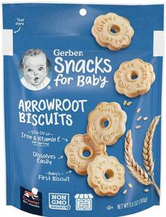 GERBER Snacks for Baby Arrowroot Biscuit Baby Snacks 160 g