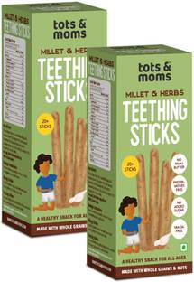 TOTS AND MOMS Teething Sticks - Millet & Herbs | Baby Finger Foods 300 g