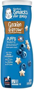 GERBER Gerber Snacks for Baby, Grain & Grow Puffs - Blueberry Baby Puffs 60 g