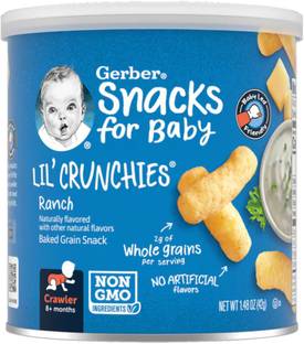 GERBER Snacks for Baby Lil Crunchies, Ranch Baby Crunchies 60 g