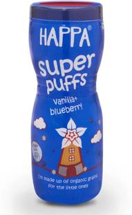 Happa Vanilla Blueberry Puffs | Melt-in-Mouth | Stage 2 | 8M+ | No Additives Baby Puffs 200 g