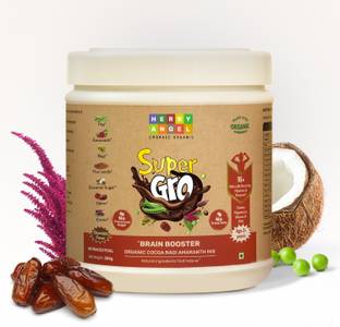 HERBY ANGEL SuperGro Brain Booster | Organic Cocoa, Ragi & Amaranth Mix | No Added Sugar Chocolate Flavored Powder