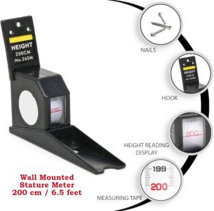 BALRAMA 200cm/6.5 feet Stature Meter for Measuring Your Height Meter Growth Ruler Scale Wall Mounted Stature Meter for Kids & Adults Height Measuring Measurement Tape Non-magnetic Engineer's Precision Level