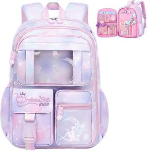 Qpets School Backpacks for Girls Kids 7-12 Years Water Resistant Durable Relief Bag Waterproof School Bag