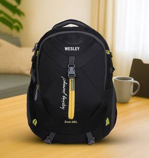 WESLEY Zeal Hiking Multipurpose bag with Internal organisers , Shoe Compartment, Raincover, Reflective...