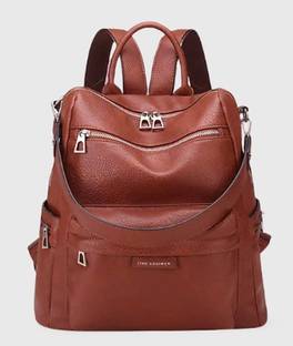 Lavish Medium 25L Laptop Backpack Purse for Women Convertible Travel Vintage PU Leather 25 L Laptop Ba...