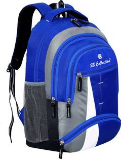 SBCOLLECTION 30L Medium TRI-color Grey ROYAL BLUE Laptop Backpack Unisex College & School Bag 30 L Lap...