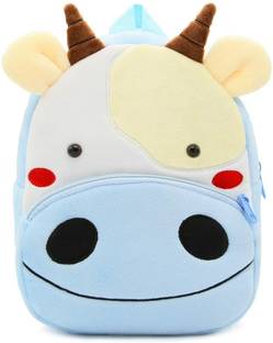 HappyChild ( Cow Design ) Plush bag with 2 Compartment Plush Bag (12 L) School Bag Backpack