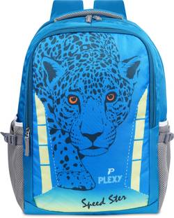 PLEXY DARE TO FIGHT LEOPARD (BLUE) Waterproof School Bag