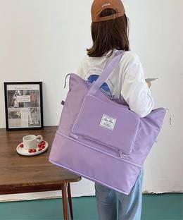 Remang JyotiClc Foldable Travel Duffel Bag, Large Capacity Folding Travel Bag Small Waterproof Shoulder Bag