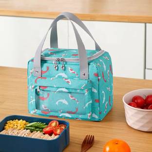KUBER INDUSTRIES Thermal Insulated Front Pocket Lunch Bag with Handle|RH215-GRN|Green Waterproof Lunch Bag