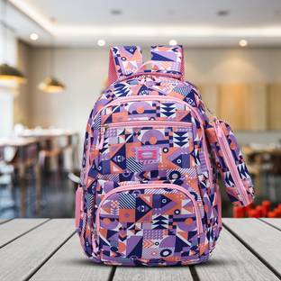 Tinytot School Backpack College Bag Travel Bag with Pencil Pouch 2nd Standard onward Waterproof School Bag