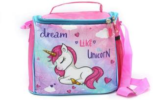 Vibgyor Products Unicorn Insulated Polyester Lunch Bag for Student Kids Waterproof Lunch Bag