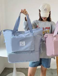 Remang JyotiClc Foldable Travel Duffel Bag, Large Capacity Folding Travel Bag Small Waterproof Shoulder Bag